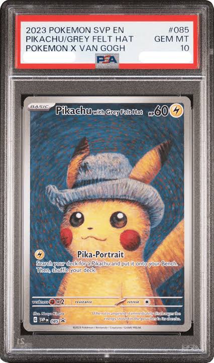 Carte Pikachu avec chapeau gris, gradée PSA 10