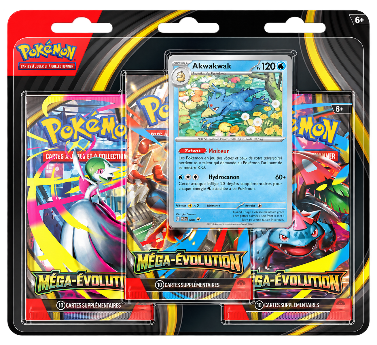 Tripack Pokémon avec carte Akwakwak